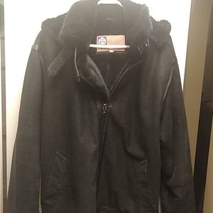 women's Genuine leather faux fur lined jacket